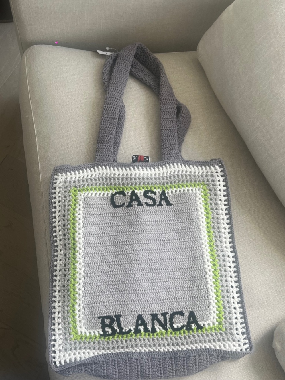 Casablanca crochet knit tote bag